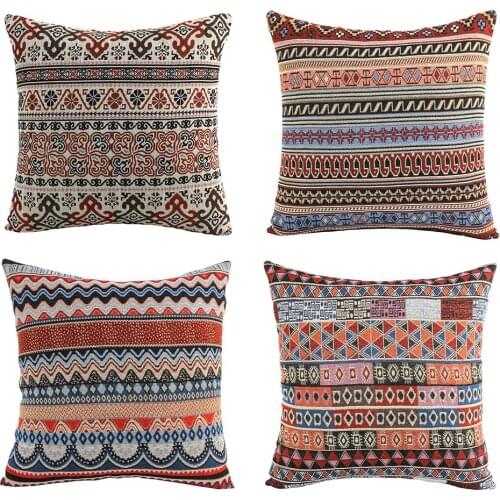 2 Pack Geometric Pattern Pillowcase, Retro Celebrity Style Stripes, Bohemia, Car, Bedroom, Sofa