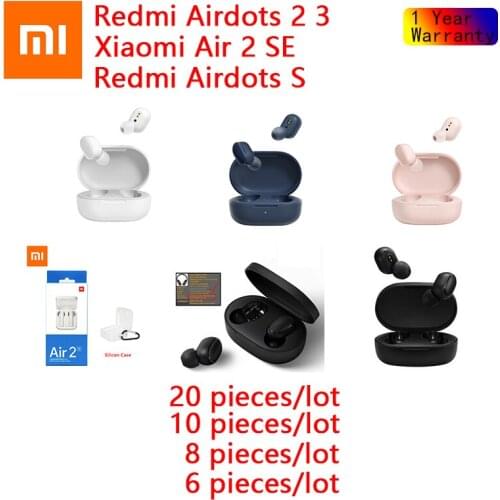 20 pieces/lot Redmi Airdots 2 3 Xiaomi Headset Redmi Airdots S TWS Xiaomi Air 2 SE True Wireless Bluetooth Headset Bass Stereo