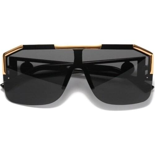 2021 Luxury Big Square Sunglasses Women Brand Designer Retro Blue Sun Glasses For Female Oversized Black Shades Oculos UV400