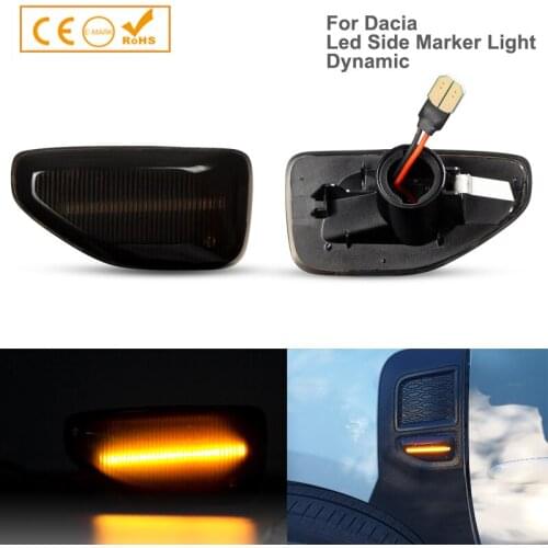 2x LED Dynamic Side Marker Turn Signal Light For Dacia Logan II 2012 Sandero II 2012 Duster 2018 Amber Indicator Repeater Lamp