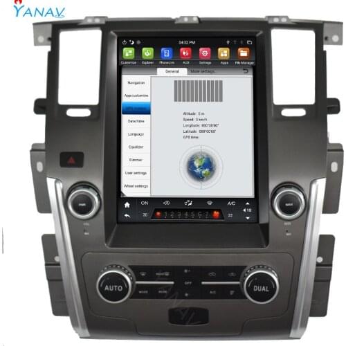 Car autoradio audio Android 2DIN stereo receiver For Nissan Patrol 2016-2019 tesla style vertical screen multimedia video player