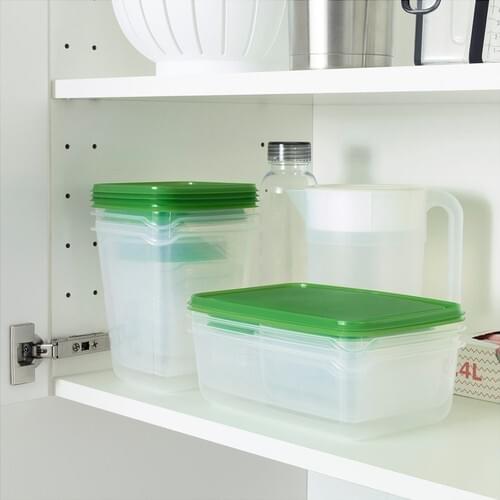Pruta Yi̇yecek Storage Container-Yeşi̇l-17 Piece different sizes food containers freshness and easy yukanır