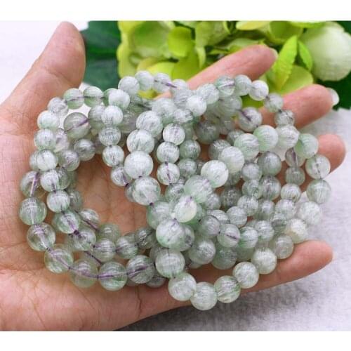 8-12mm 8" Natural Fuorite Crystal Green Feather Fuorite Loose Beads Wholesales Free Shipping