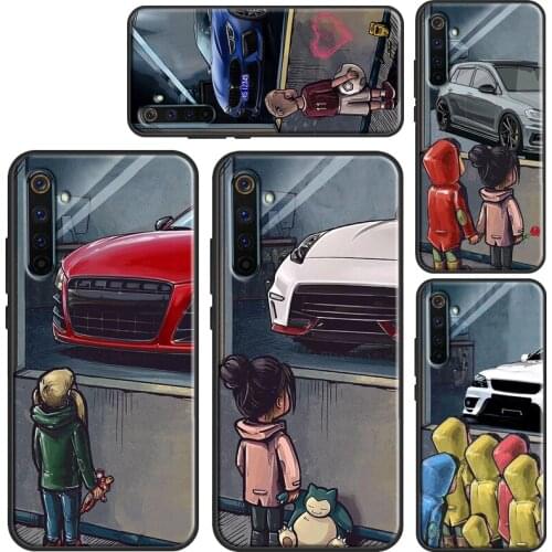 Boy Girl See Cool Sports Car Drift Case For OPPO Realme 8 Pro 6 7 Q3 Pro C3 C11 C15 C21 GT OnePlus 8 Pro 9 Pro 7T 8T 9R Cover