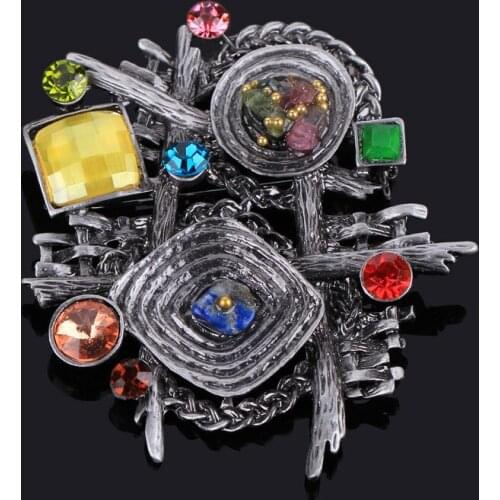 Chenlege large vintage crystal brooches antiques women brooch bouquet hijab flower plant leaf pins up scarf clips jewelry