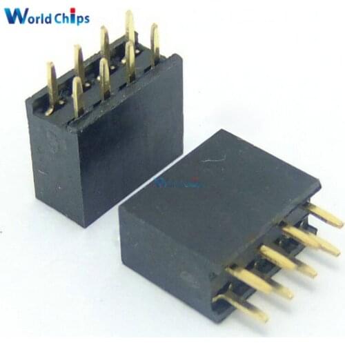 10PCS 2X4 Pin 8P 2.54mm Double Row Female Straight Header Pitch Socket Pin Strip
