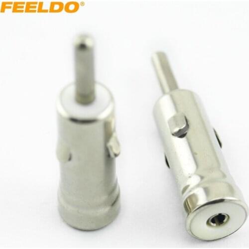 FEELDO 1PC Car AM/FM Radio Male ISO Plug to Din Aerial Antenna Plug Adapter Connectors #1496