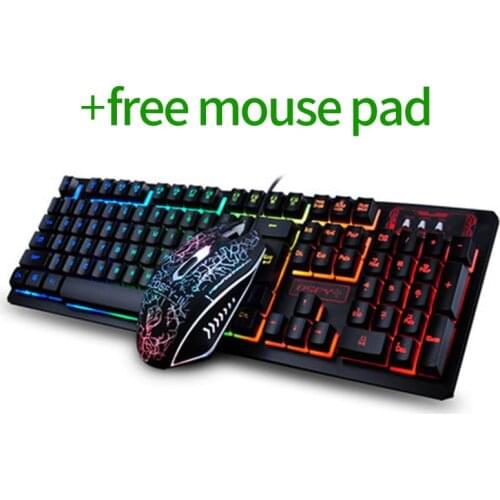 Mechanical Feel Backlit Gaming Keyboard Mouse Combo 19 Anti-ghosting Game Keyboard Layout 5P Waterproof for Gamers Teclado