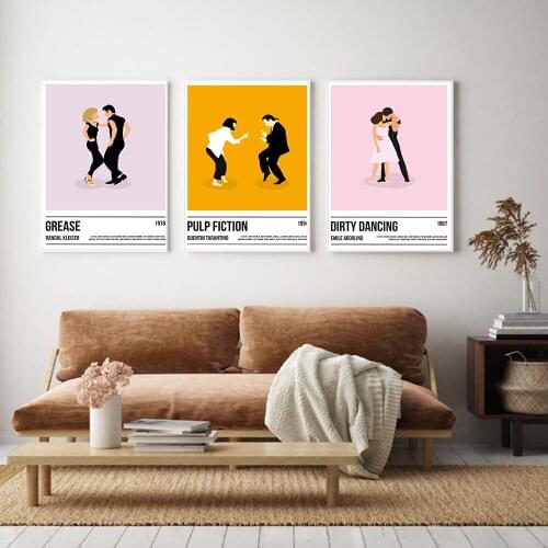 Canvas Painting Dirty Vintage Pulp Fiction People In Love Print Christmas Gift Home Decoration Dancing Film Posters Fat Poster