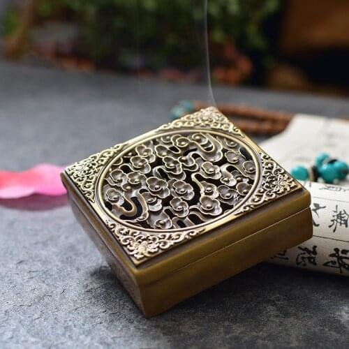 Chinese traditional furnace Metal Brass Copper Coils incense Zinc Alloy Censer Thurible burner Coil Incense burner Incensory