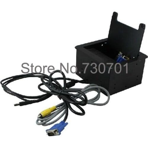 Short brush cable cubby desktop pumping box / aluminum brushed pumping box / desktop socket 1 universal power + 4 cable holes