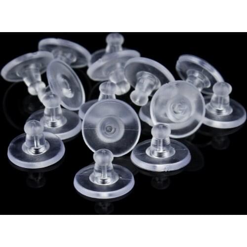 100pcs/lot Dia 11mm Round Earring Holders Stoppers Soft Silicone Plug Blocked Plastic Earring Back for DIY Jewelry Accessories