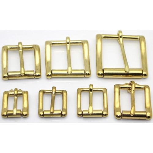 Brass Belt Roller Buckle End Bar Heel bar Buckle Single Pin Half Belt Buckle Leather Craft Bag Strap Jeans Webbing Dog Collar