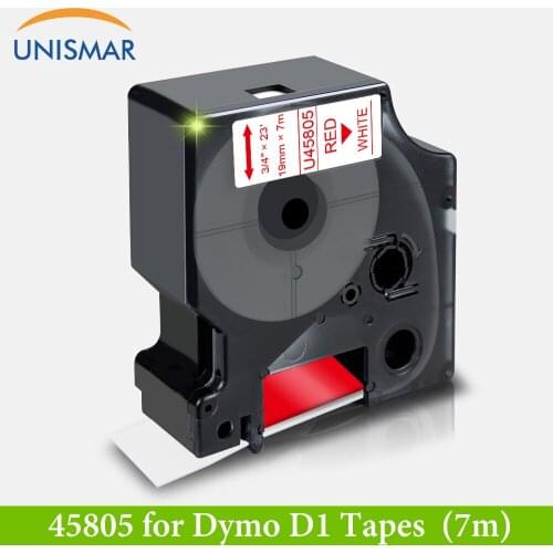 Unismar 45805 Red on White 3/4" Label Printer Ribbon for Dymo D1 Tape LabelManager PnP Wireless LabelPoint 300 350 Label Maker