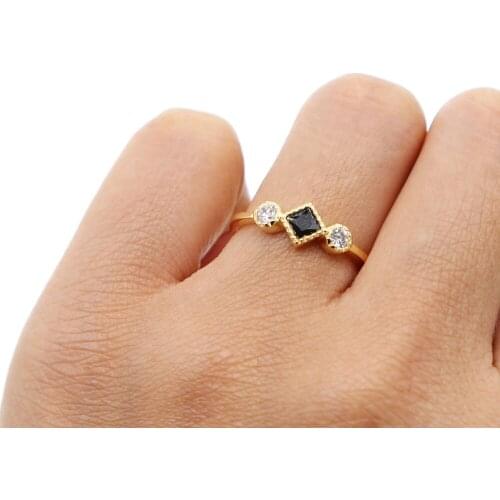 Fashion gold color simple thin band delicate cute young girl jewelry size 6 7 8 Gold delicate ring