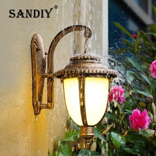 SANDIY Retro Wall Light Outdoor for House Doorway Porch Villa Garden Vintage Exterior Wall Lamp E27/E26 IP65 Waterproof Sconce