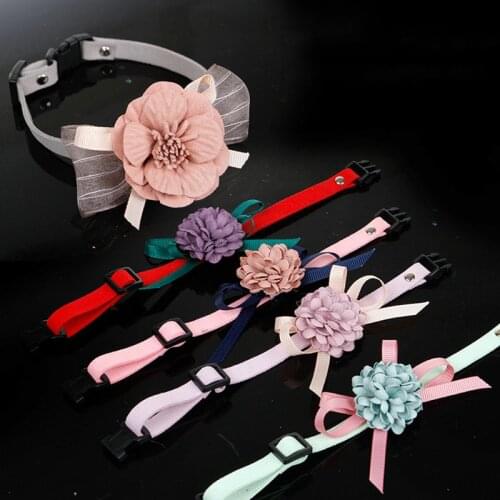 Dog Collar Pet Cat Puppy Flowers Decoration Collar Necklace Adjustable Collars CLH@8