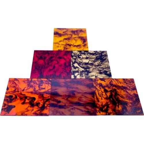 Full Sets of Acrylic Translucent Inking 3.0 Sheets for Jewelry, Craft, Art Work, Decoration - 6 Colors, One of Each in 5 Sizes