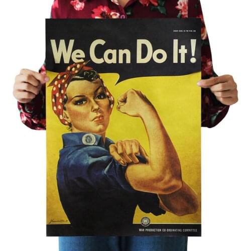 Retro Movie We Can Do It Kraft Paper Adornment Posters Vintage Poster Adornment Home Decoration Wall Stickers 51.5X36cm