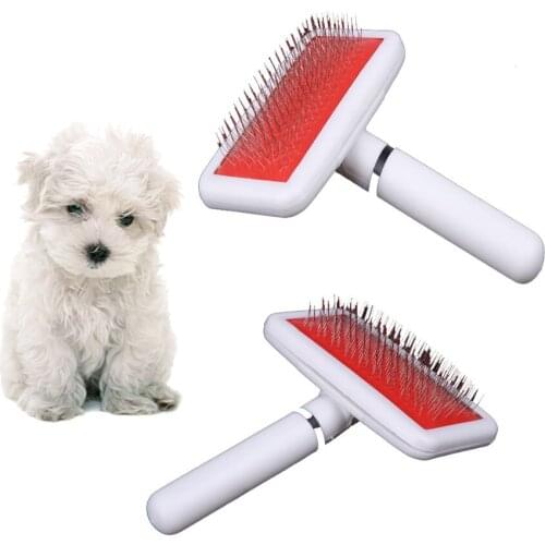 Pet Dog Comb Long Hair Brush Plastic Handle Puppy Cat Dog Massage Bath Brush Quick Clean Multifunction Pet Grooming Tool PD062
