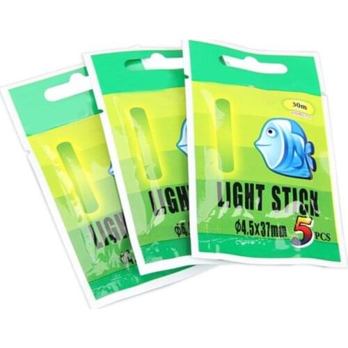Fishing Float Glow Stick 50Pcs 4.5*37mm Night Green Fluorescent Light Lightstick Float Rod Light Dark Glow Stick
