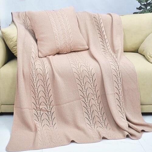 Textiles City Nordic Style Cushion Hollow Out Decorative Bed Throw Blanket Air Conditioning Cover Towel Sofa Comfort 45x45