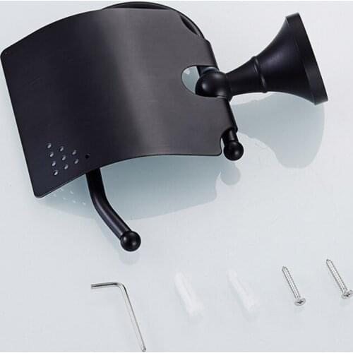 Vidric europe style antique black bronze paper towel rack bathroom paper holder Base carved toilet paper box toilet accessories