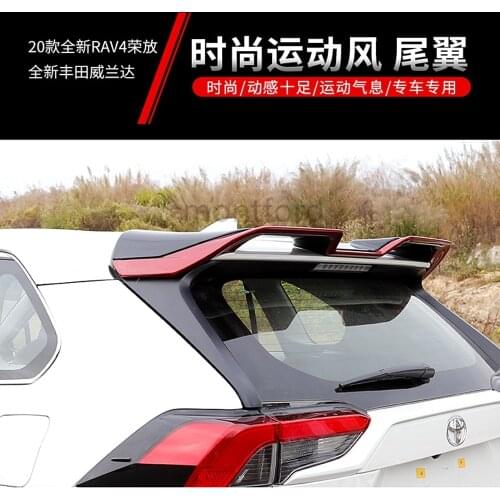 For New RAV4 RAV 4 2019 2020 ABS Plastic Unpaint Exterior Rear Spoiler Tail Trunk Boot Wing Decoration Car Styling