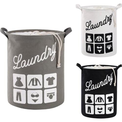 Waterproof Laundry Basket Clothing Drawstring Storage Bucket Household Items Toy Storage Basket Foldable Laundry Basket