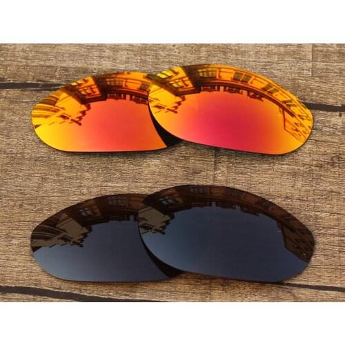 Vonxyz 2 Pairs Ruby Mirror & Bronze Brown Polycarbonate Replacement Lenses for-Oakley Monster Dog Frame