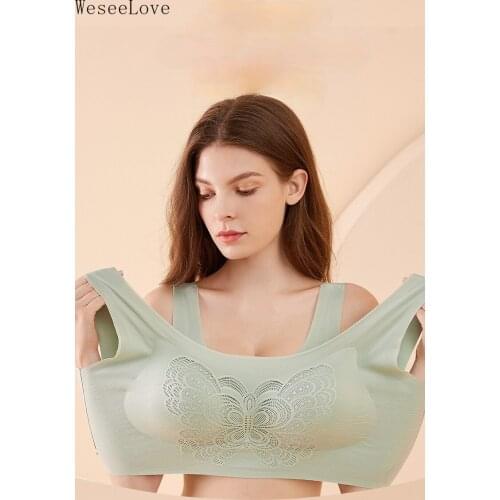 Weseelove M to 7XL Wireless Bras for Women Seamless Plus Size Lingerie Active Bra with Pads Lace Bralette Sports Bra бюстгалтер