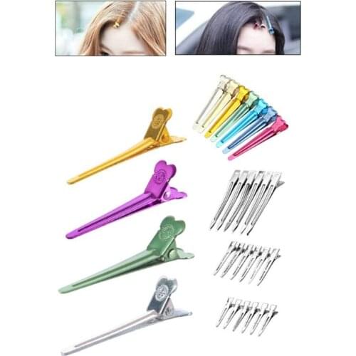 20Pcs Salon Dividing Duck Bill Clips Multicolor Metal Hairdressing Sectioning Non-Slip Alligator Hair Pins with Box
