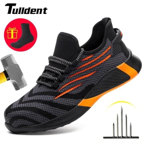 Safety Shoes Men Anti-Smashing Steel Toe Cap Puncture Proof Construction Lightweight Breathable Sneaker Work Boots Women Quality