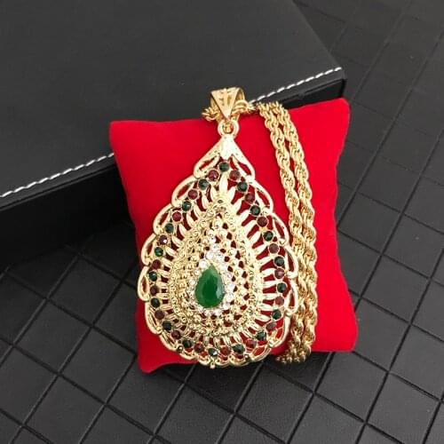 Retro drop pendant thick chain necklace Morocco best-selling womens wedding dress jewelry ethnic Muslim accessories