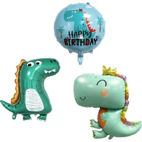 1pcNew dinosaur cartoon green dinosaur crown dinosaur dinosaur balloon party decoration dress up dinosaur suit aluminum balloon