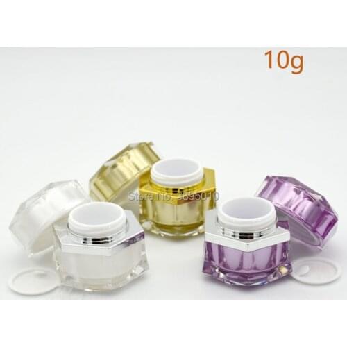 10g Acrylic Eye Cream Bottle Refillable Sample Mask Jar 3 Color with Cover Lady Favor F384