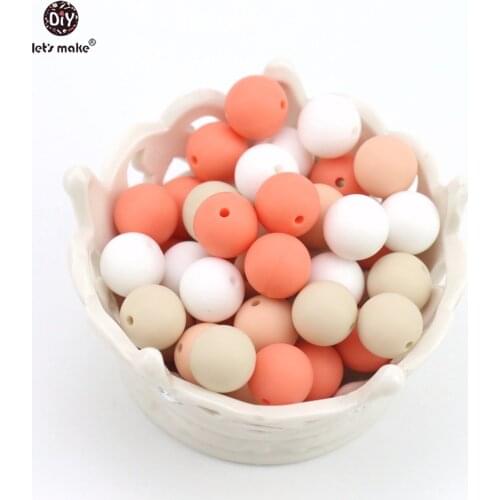 Lets make Orange Series 10PCS Silicone Can Chew Beads 12mm Safe And Mon-toxic Making Nursing Jewelry Accessories Baby Teether