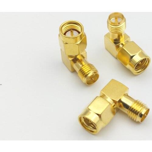 1000pcs SMA right angle elbow male to female coax cable plug connector RF adapter connector New