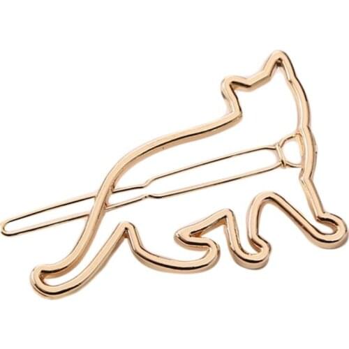 13 Styles Women Metal Alloy Minimalist Hair Clip Hollow Geometric Triangle Bowknot Lips Shape Hairpins Ponytail Holder Clamp