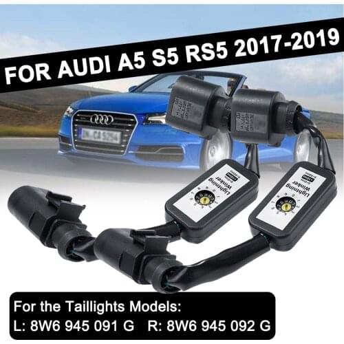 2pcs Add-on Module Wire Harness Dynamic Turn Signal LED Taillight Indicator For Audi A5 S5 RS5 2017-2019 Left & Right Tail Light