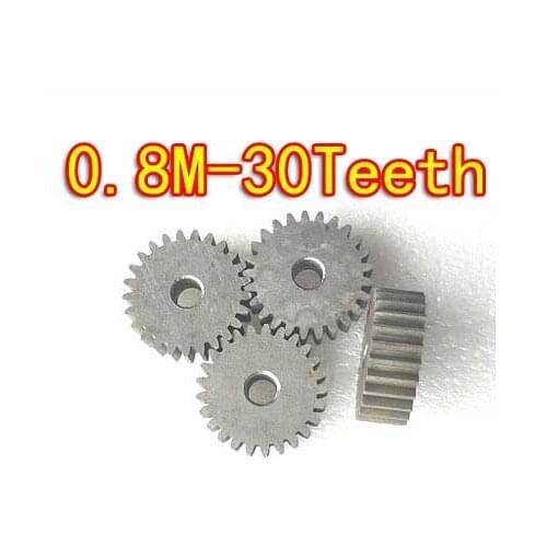 4PCS Diameter:25.6mm 0.8M-30Teeth flat steel precision 6 level micro model motor DIY small modulus spur gear-hole d:5mm