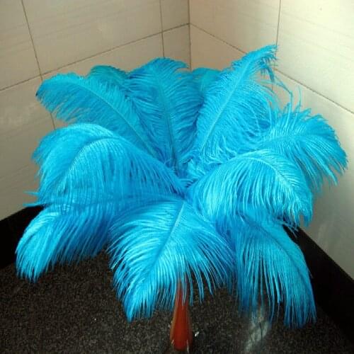 New Best-selling products 50 PCS Lake blue 55-60 cm/22-24 inches ostrich feathers Wedding Birthday Christmas Decorations