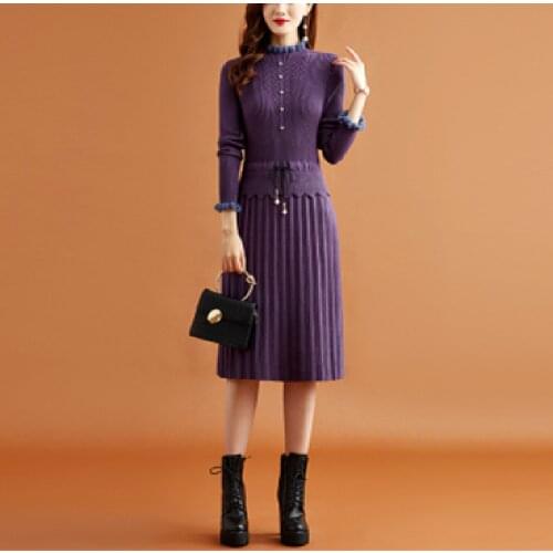 ALENGLENG Fashionable Knitted Dresses