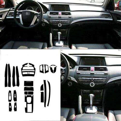 Car-Styling New 3D Carbon Fiber Car Interior Center Console Color Change Molding Sticker Decals For Honda Accord 8th