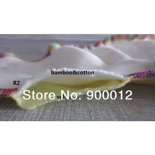 Free Shipping Bamboo Velour Cloth Diapers With 3 layers bamboo cotton inserts 200 sets 1+1 High Quality Baby diapers No PUL