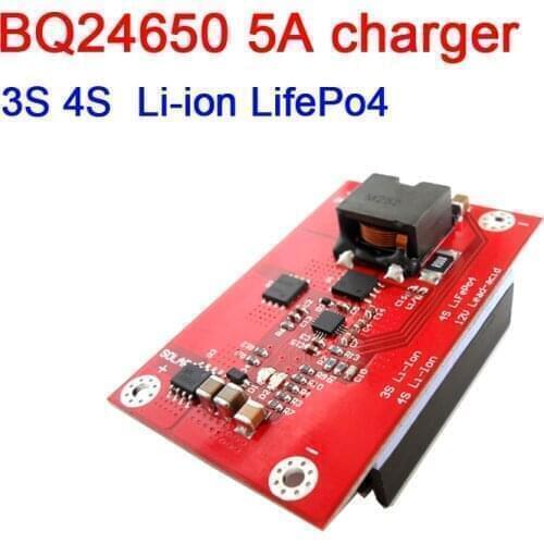 BQ24650 5A MPPT Solar Controller 3S 4S 12V Li-ion LifePo4 lithium Battery Charging Board Cell FOR 40w-60w 18v Solar charger