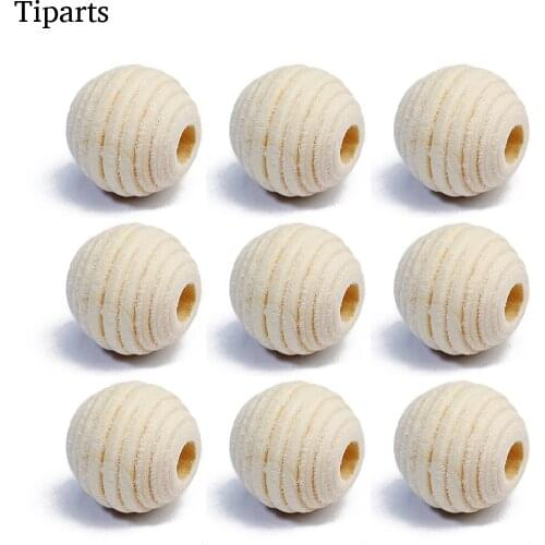 50pcs Oval Natural Wood Big Hole Beads Fit 4mm Chains Cord Unfinished Wooden Beads For Diy Jewelry Making