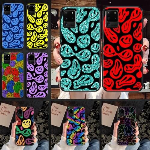 Smile face luck Art Phone case For Samsung Galaxy Note 4 8 9 10 20 S8 S9 S10 S10E S20 Plus UITRA Ultra black luxury Etui trend