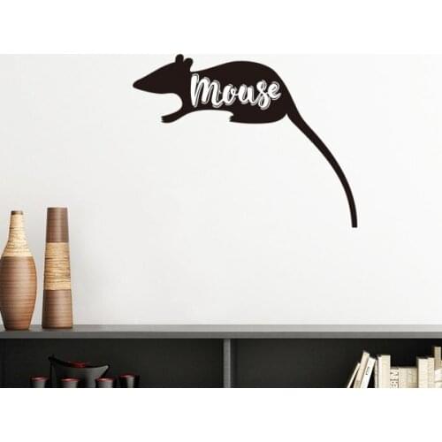 Mouse Black And White Animal Silhouette Removable Wall Sticker Art Decals Mural DIY Wallpaper for Room Decal