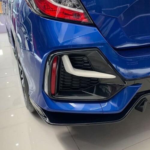 For Honda Civic 2020 2021 Hatchback Chrome Rear Reflector Fog Light Eyebrow Eyelid Cover Frame Trim Exterior Accessories Sticker